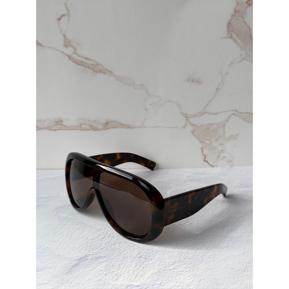 NEW Gucci GG2164S Brown Aviator Oversized Sunglasses $565 - Picture 4 of 11
